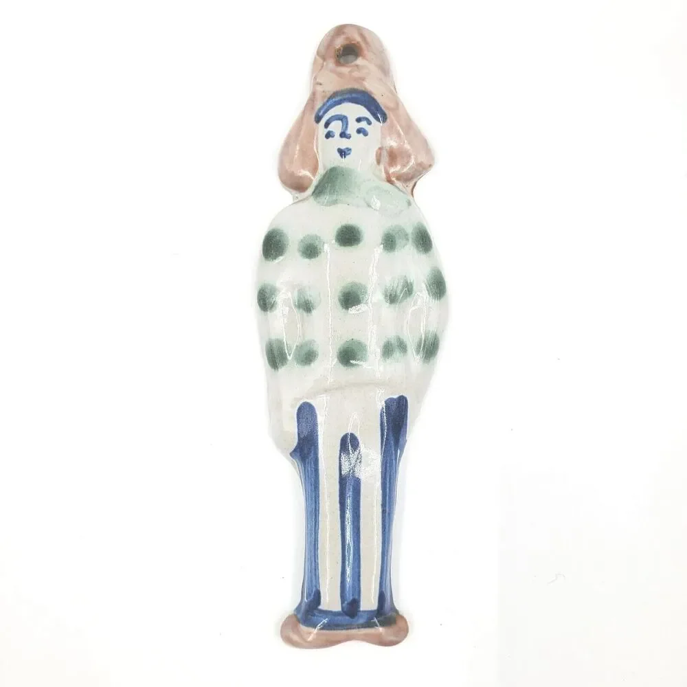 Vintage M.A. Hadley Pottery Husband Ornament Wall Hanging Plaque Country